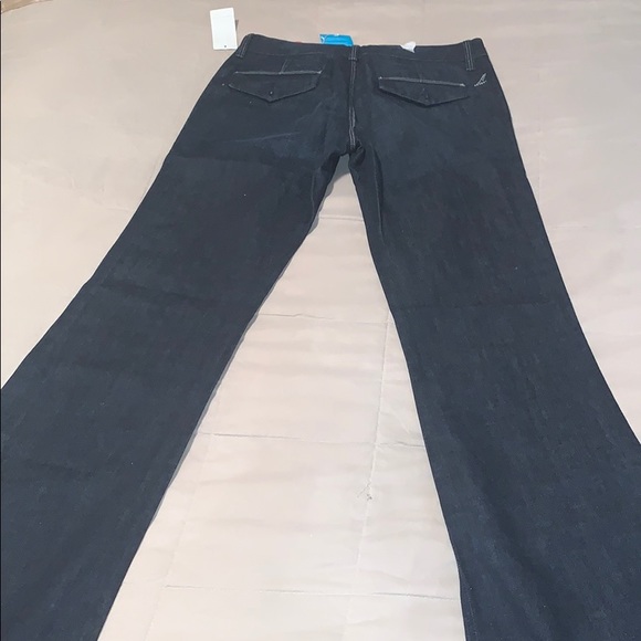 Dark denim jeans with orange and white rhinestones - Picture 4 of 4